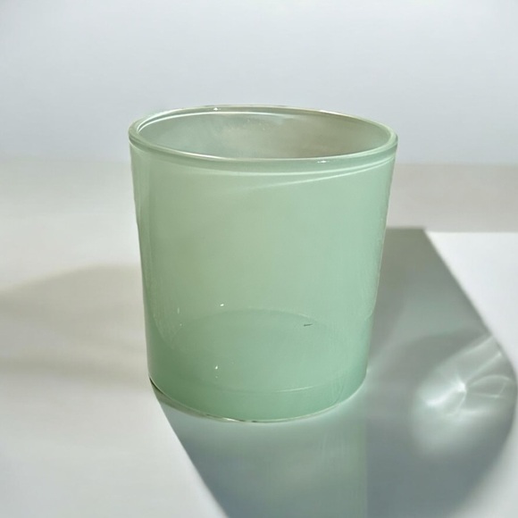 Translucent Teal Glass Decorative Jar With removable Wooden Lid Designed - Picture 4 of 13